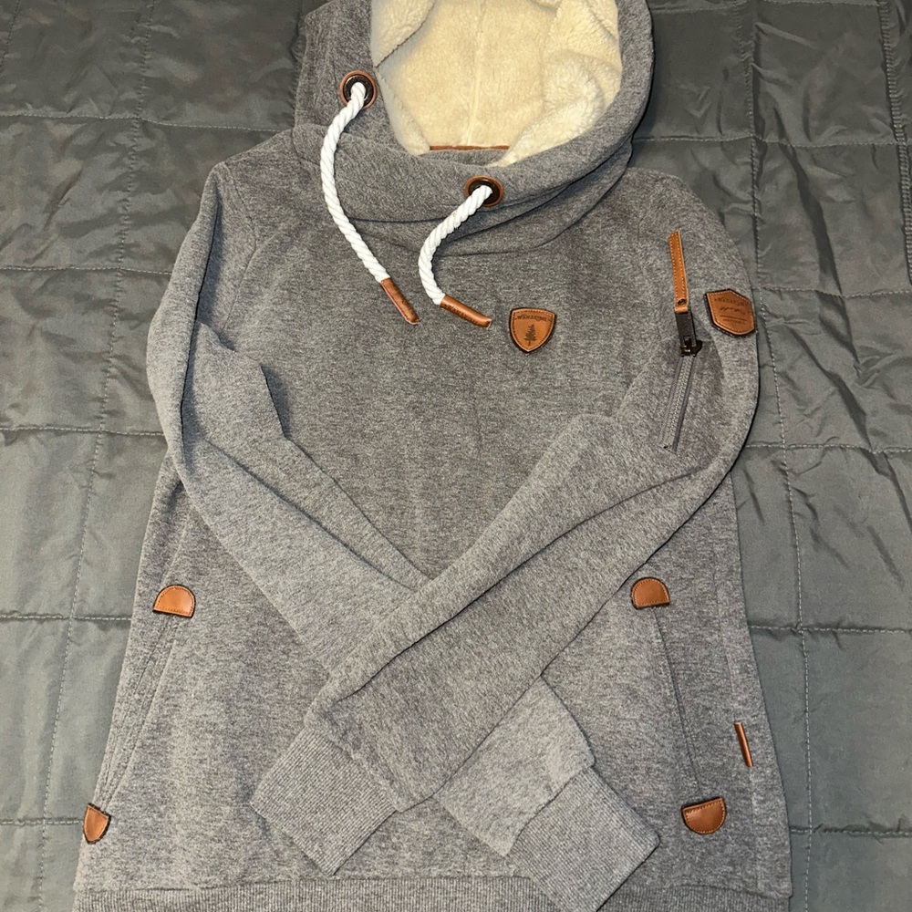 Wanakome Gray Hoodie with Brown Accents